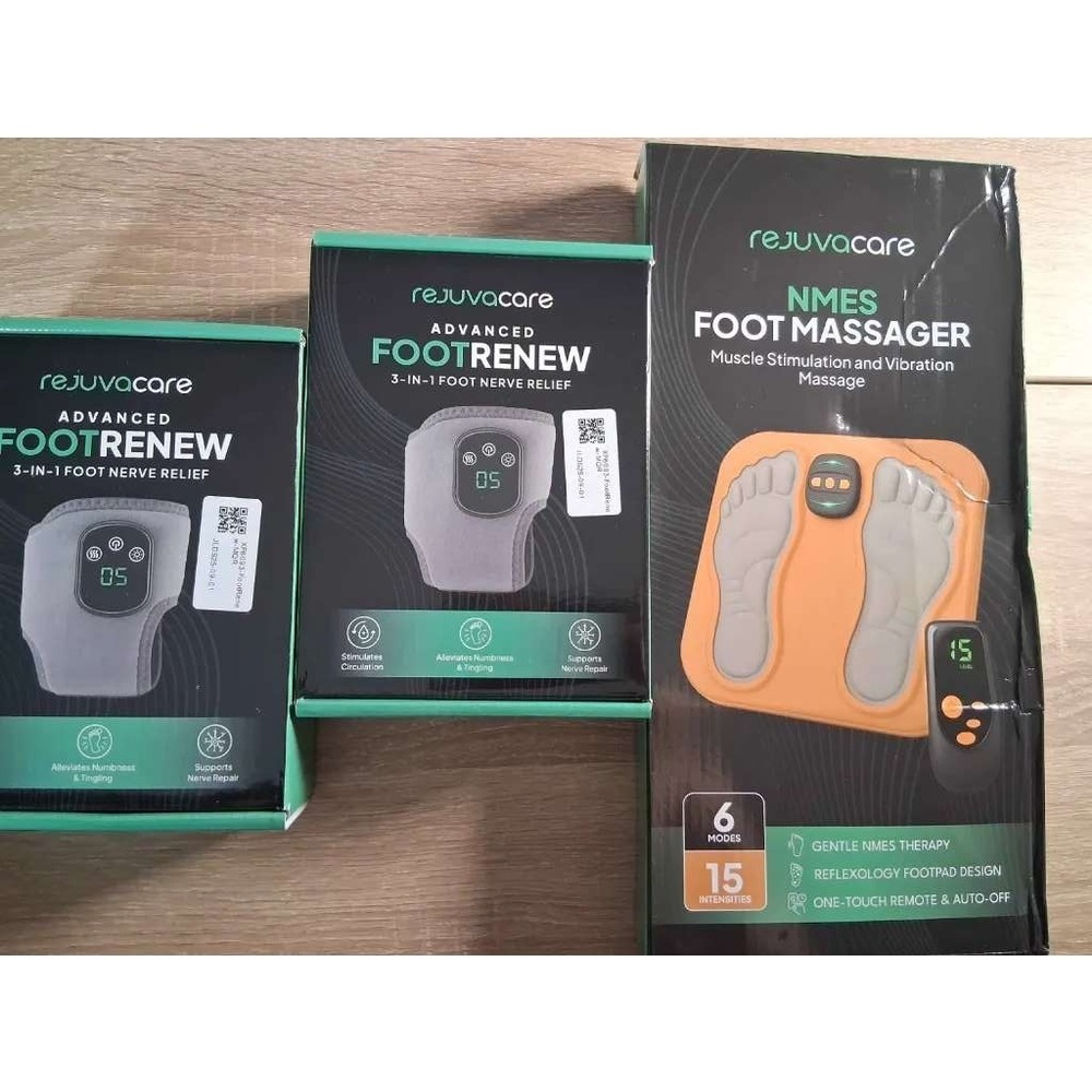 RejuvaCare Advanced FootRenew & NMES Foot Massager Nerve Relief Bundle New